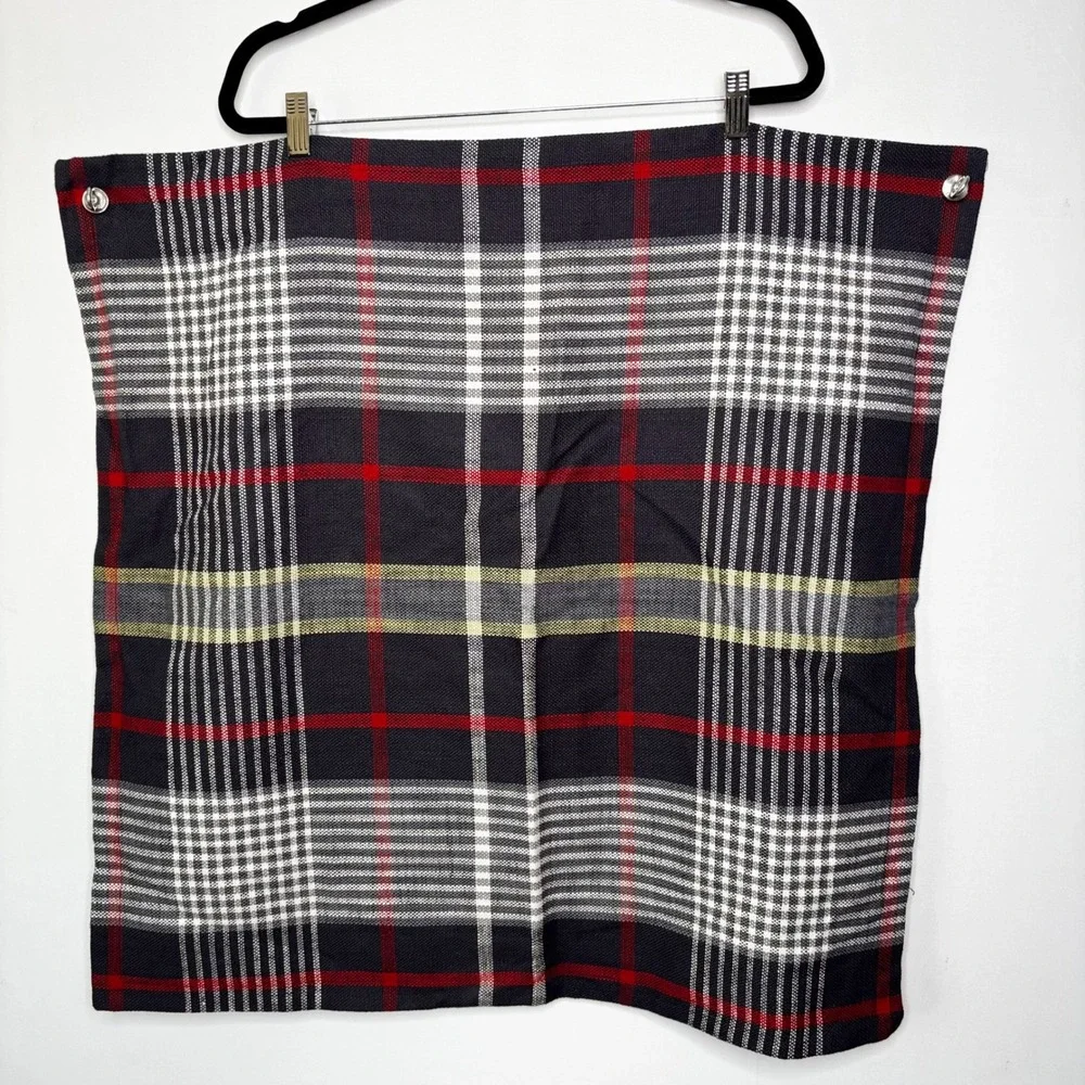 Pottery Barn Euro Sham Set of 3 Navy Red White Plaid 100% Cotton 26x26 Americana
